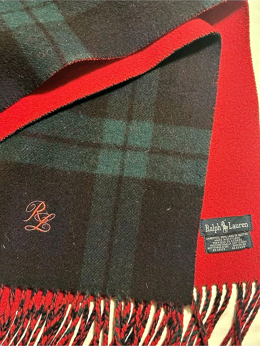 Vintage Ralph Lauren Plaid Wool Scarf - Picture 2 of 15